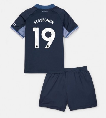 Tottenham Hotspur Ryan Sessegnon #19 Segunda Equipación Niños 2023-24 Manga Corta (+ Pantalones cortos)